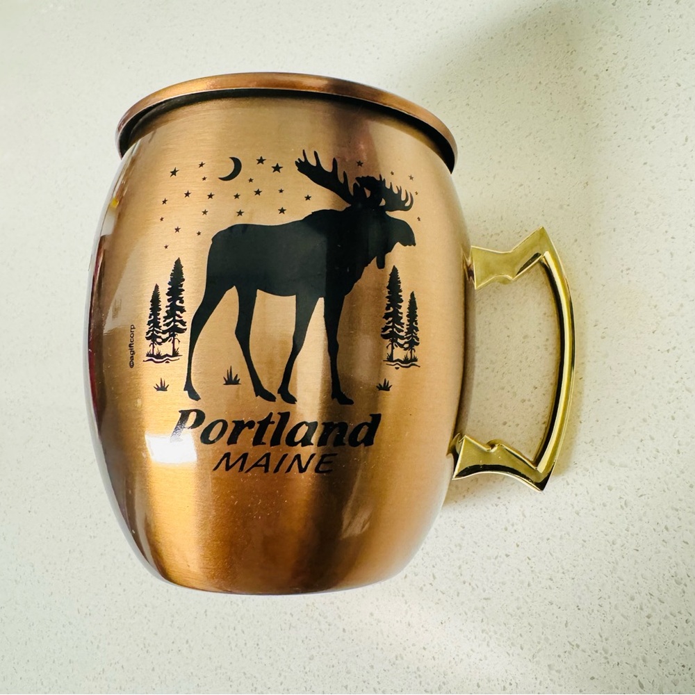 Portland Maine Moose Moscow Mule Copper Coffee Tea Drink Mug Drinkware Souvenir